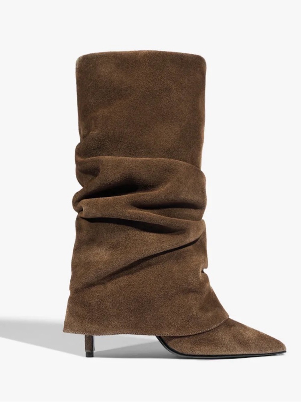 SCHUTZ MIKKI CLOAK SUEDE SLOUCH BOOTIE